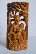 Sandalwood Carved Mughal Love Scene Statue - Arts99 - Online Art Gallery