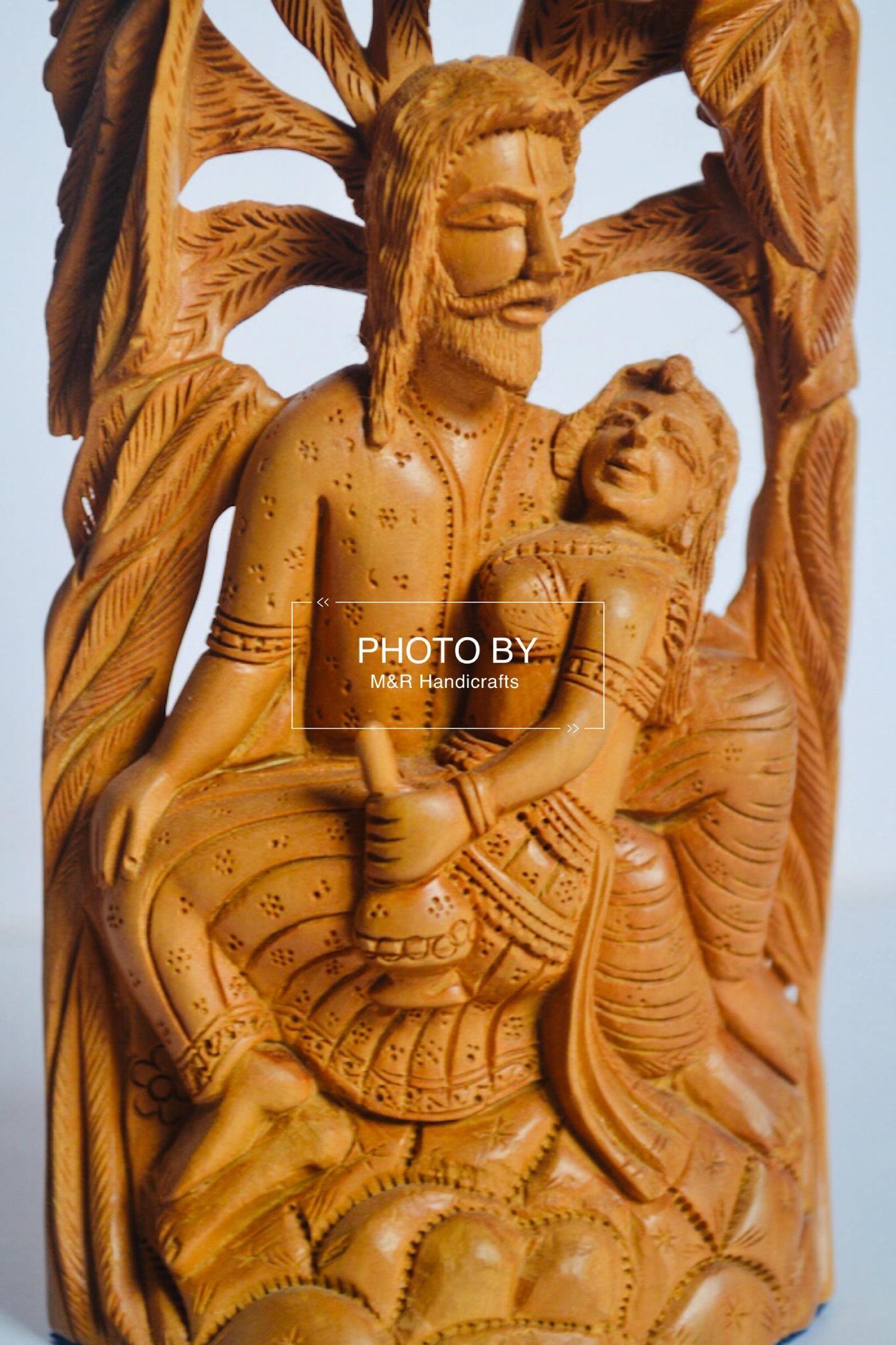 Sandalwood Carved Mughal Love Scene Statue - Arts99 - Online Art Gallery