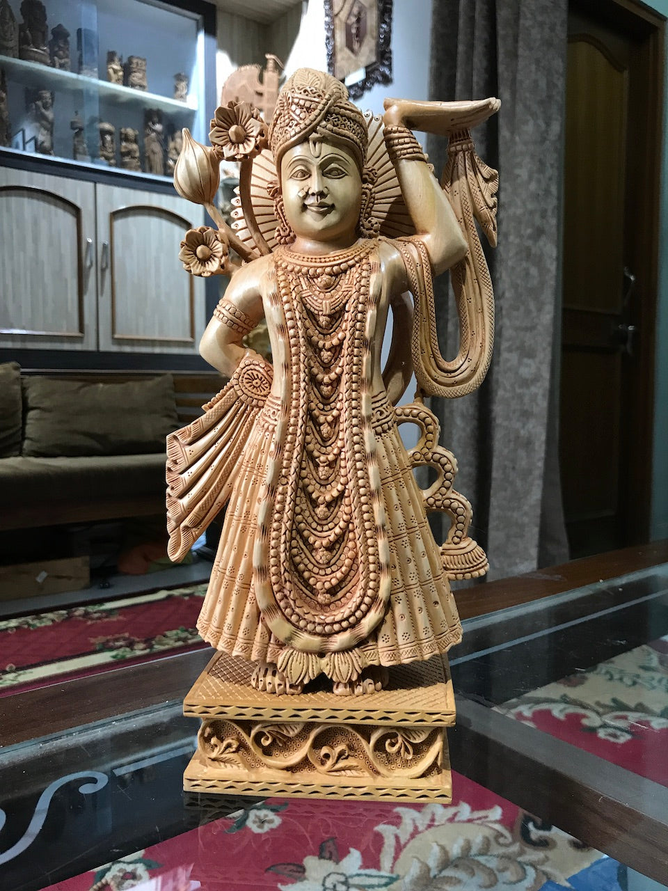 Wooden Thakurji Shrinath ji Fine Hand Carved Statue - Arts99 - Online Art Gallery