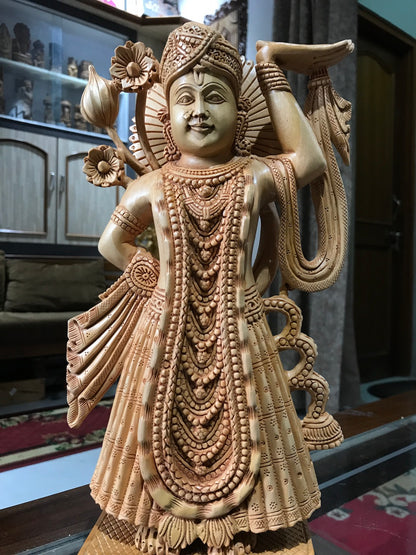 Wooden Thakurji Shrinath ji Fine Hand Carved Statue - Arts99 - Online Art Gallery