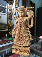 Wooden Thakurji Shrinath ji Fine Hand Carved Statue - Arts99 - Online Art Gallery
