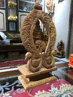 Wooden Standing Krishna With Mehrab Fine Statue - Arts99 - Online Art Gallery
