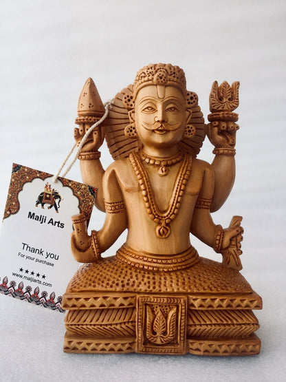 Wooden Hand Carved Nakoda Bhairav Statue - Arts99 - Online Art Gallery