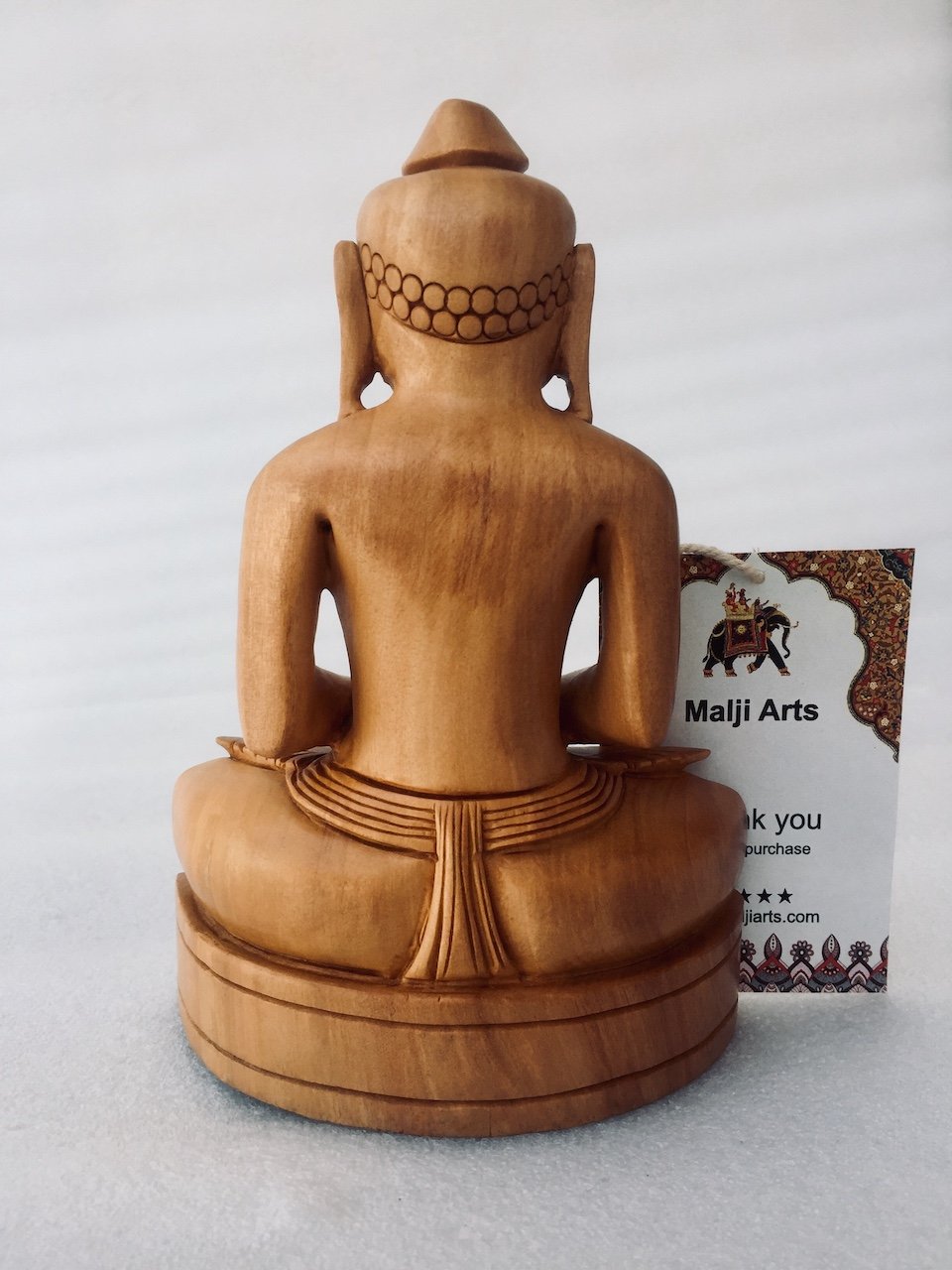 Wooden Hand Carved Mahaveer Bhagwan Statue - Arts99 - Online Art Gallery