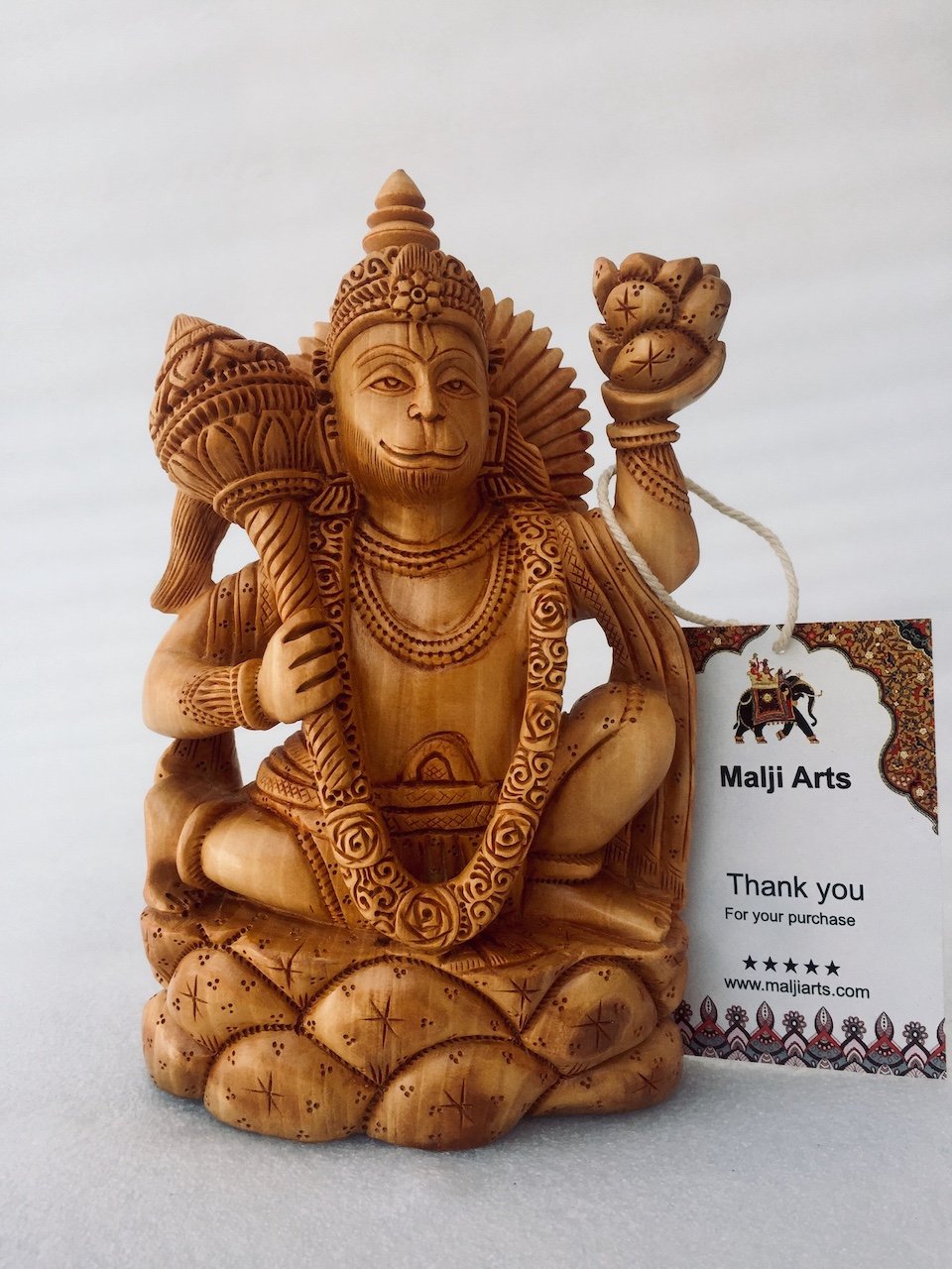 Wooden Hand Carved Lord Hanuman Statue - Arts99 - Online Art Gallery