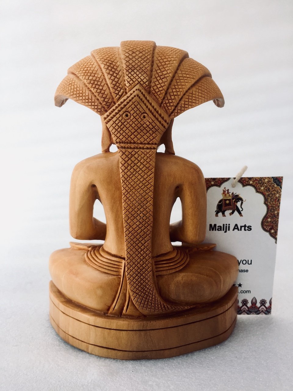 Wooden Hand Carved Lord Parasnath Statue - Arts99 - Online Art Gallery