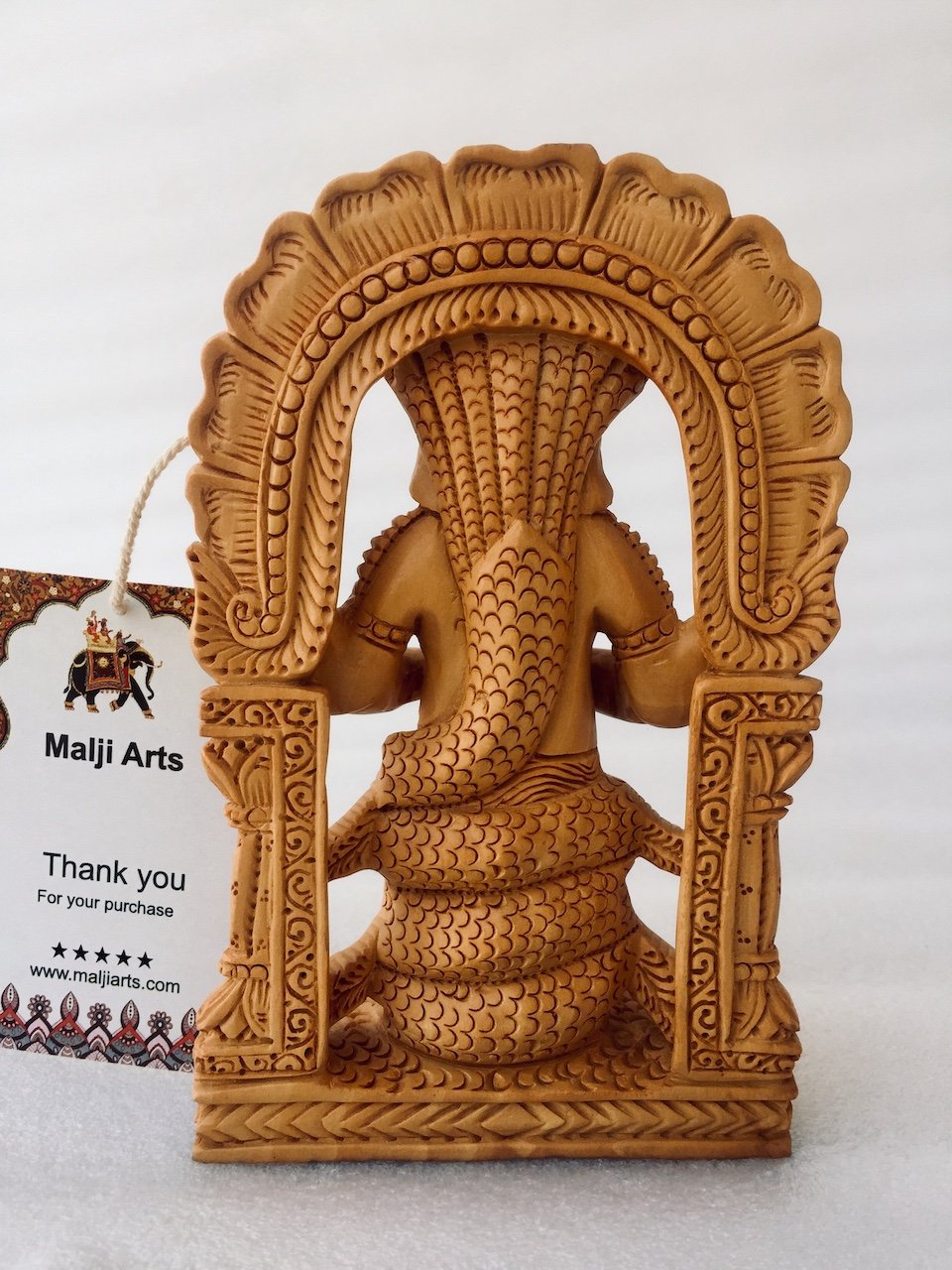 Wooden Hand Carved Fine Patanjali Statue - Arts99 - Online Art Gallery