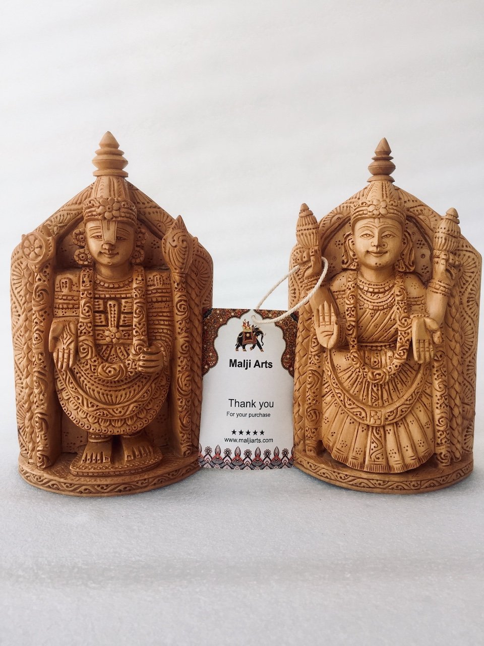 Wooden Tirupati Balaji and Tirumala Statue - Arts99 - Online Art Gallery