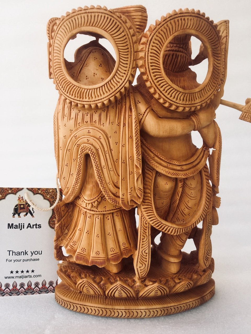 Wooden Hand carved Radha Krishna Statue - Arts99 - Online Art Gallery