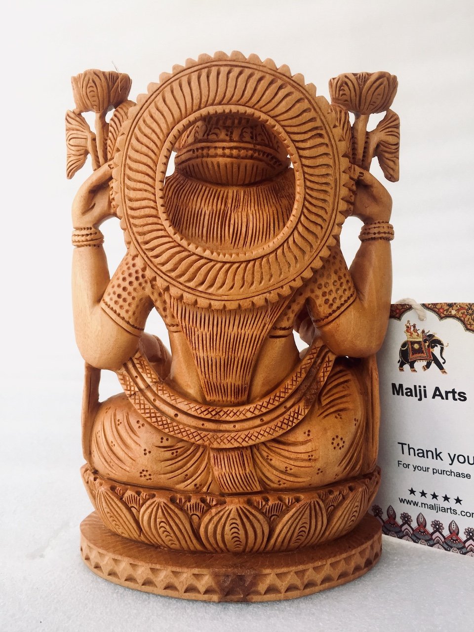 Wooden Hand Carved Goddess Laxmi Statue - Arts99 - Online Art Gallery