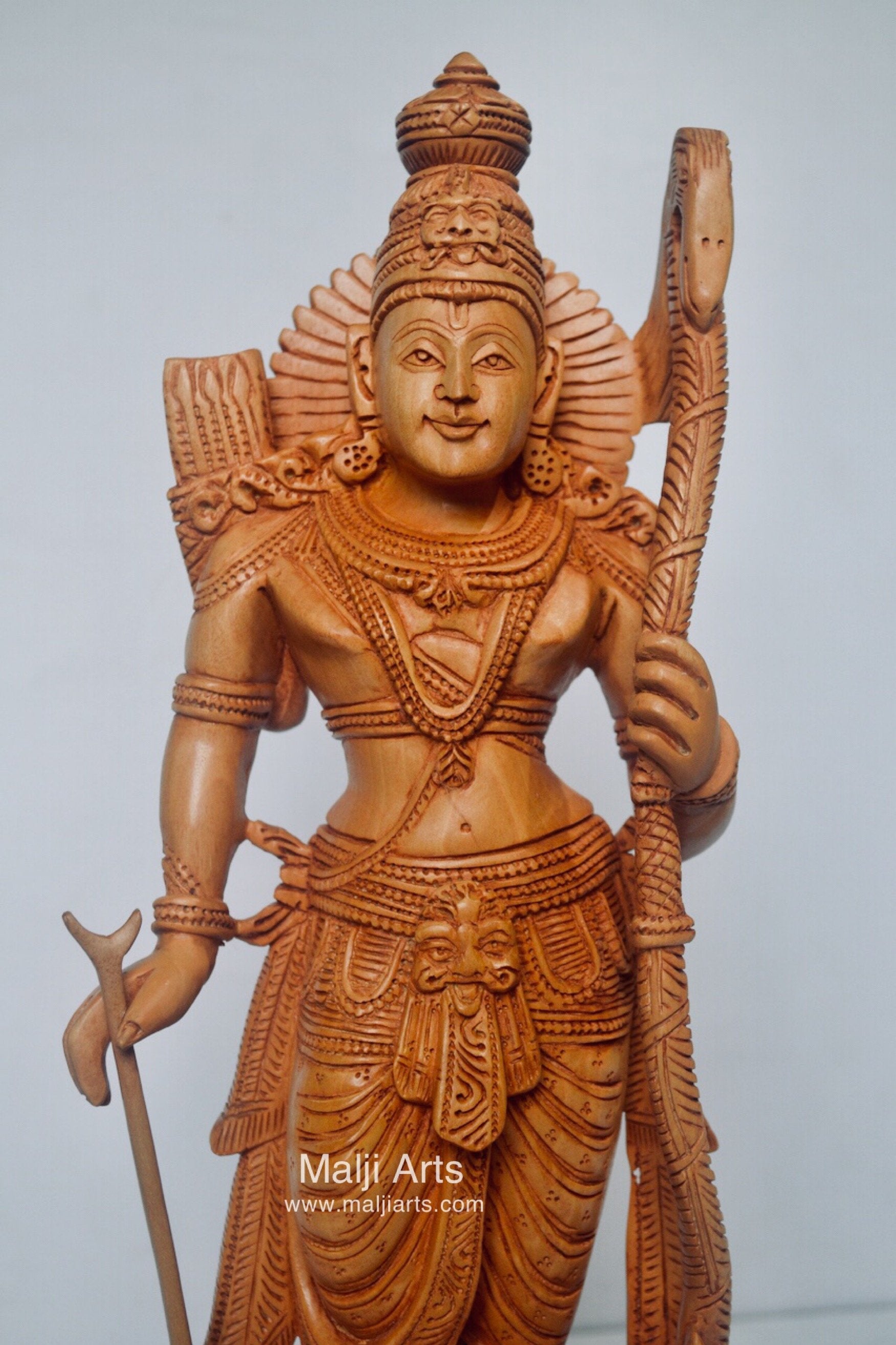 Wooden Lord Shri Rama Statue of Ayodhya Temple fine Carving - Arts99 - Online Art Gallery