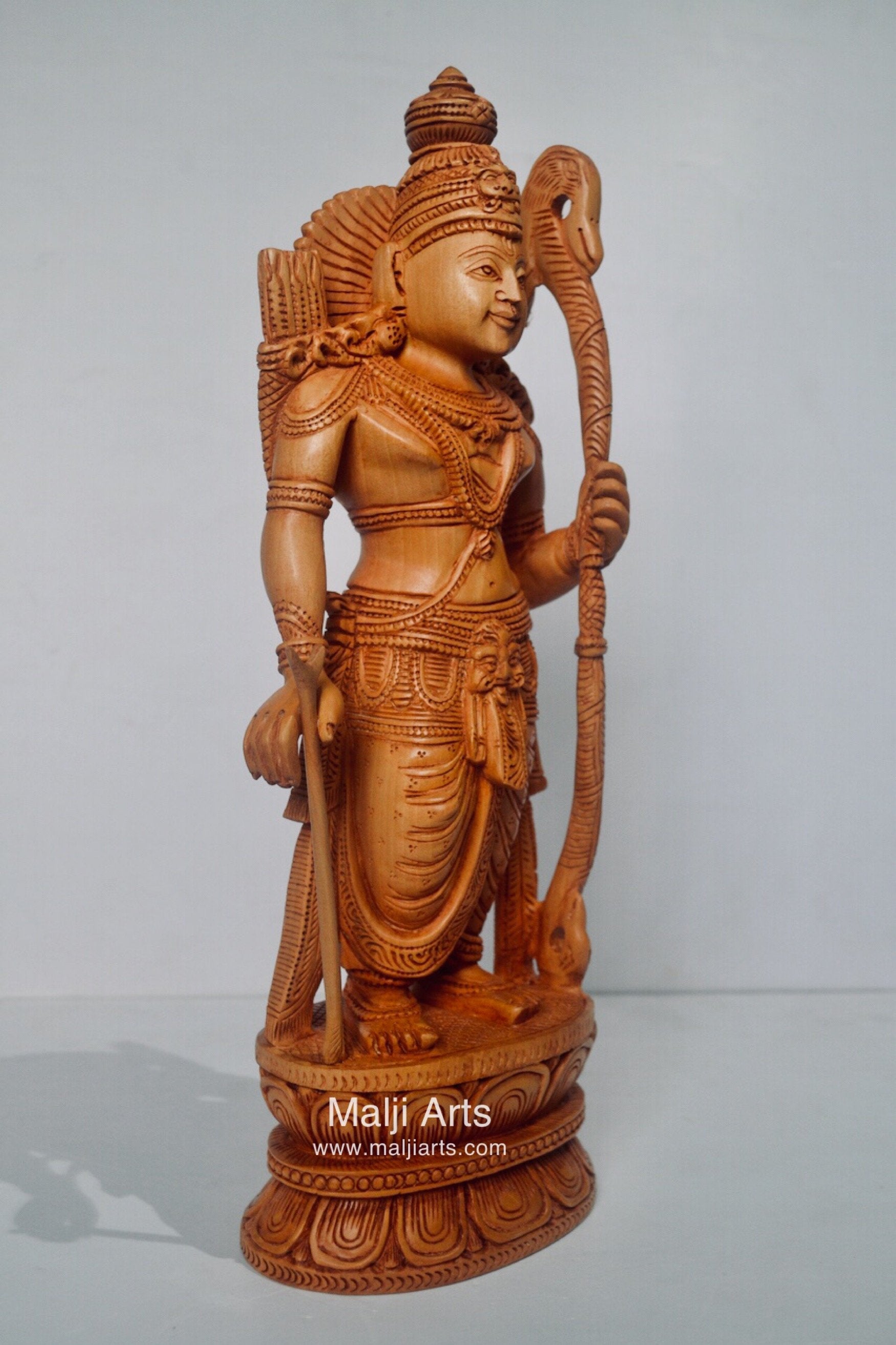 Wooden Lord Shri Rama Statue of Ayodhya Temple fine Carving - Arts99 - Online Art Gallery
