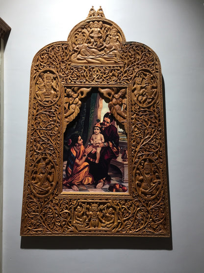 Sandalwood Rare Hand Carved Frame wall hanging artwork - Arts99 - Online Art Gallery