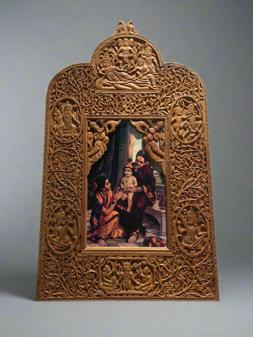 Sandalwood Rare Hand Carved Frame wall hanging artwork - Arts99 - Online Art Gallery