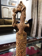 Sandalwood Hand Carved Decorative Indian Small Sword - Arts99 - Online Art Gallery