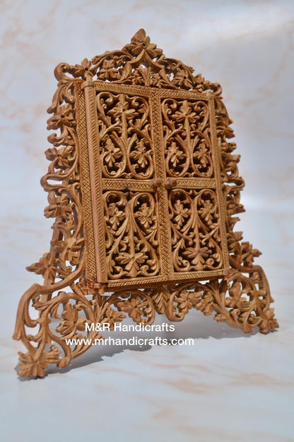 Sandalwood Fine Carved Frame or Hindu God Temple - Arts99 - Online Art Gallery
