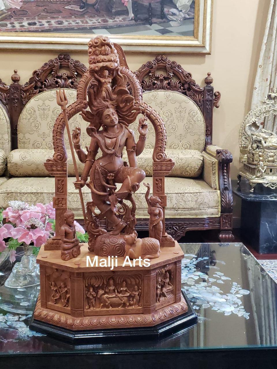 Sandalwood Carved Dancing Shiva Statue - Arts99 - Online Art Gallery