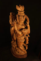 Wooden Large Radha Krishna Love Scene 22 inch Statue