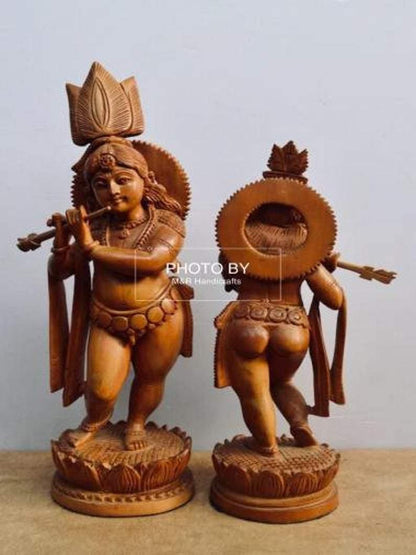 Sandalwood Antique Baby Krishna 2 Pieces Pair - Arts99 - Online Art Gallery
