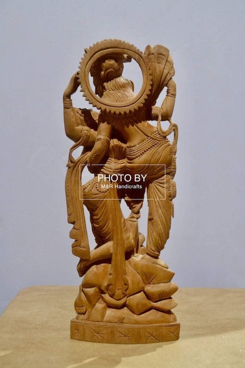 Collective Sandalwood Radha Krishna Love Scene Statue - Arts99 - Online Art Gallery