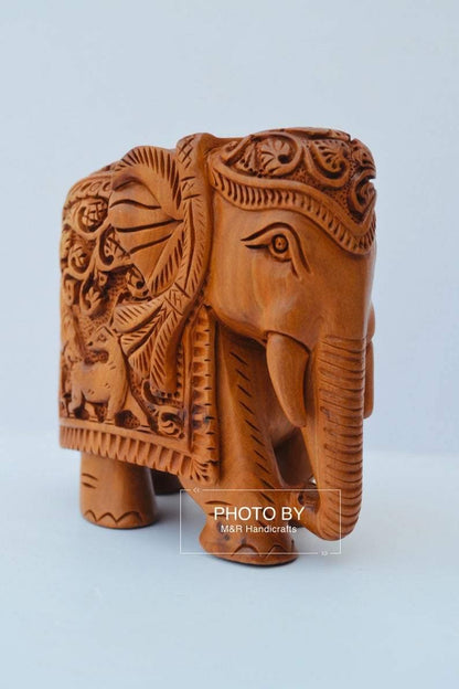 Sandalwood Fine Hand Carved Elephant Statue - Arts99 - Online Art Gallery