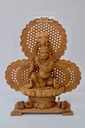 Sandalwood Carved Baby Krishna Statue with Unique Base - Arts99 - Online Art Gallery