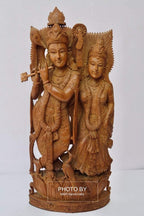 Vintage Sandalwood Beautifully Carved Radha Krishna Statue - Arts99 - Online Art Gallery