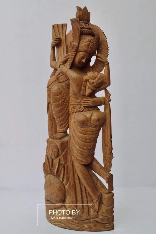 Collective Sandalwood Rare Radha Krishna Love Scene Statue - Arts99 - Online Art Gallery