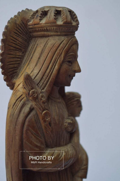 Antique Sandalwood Carved Mother Mary with Infant Jesus statue - Arts99 - Online Art Gallery