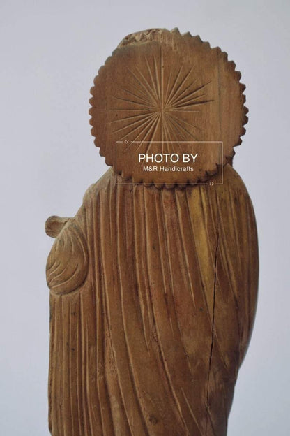 Antique Sandalwood Carved Mother Mary with Infant Jesus statue - Arts99 - Online Art Gallery