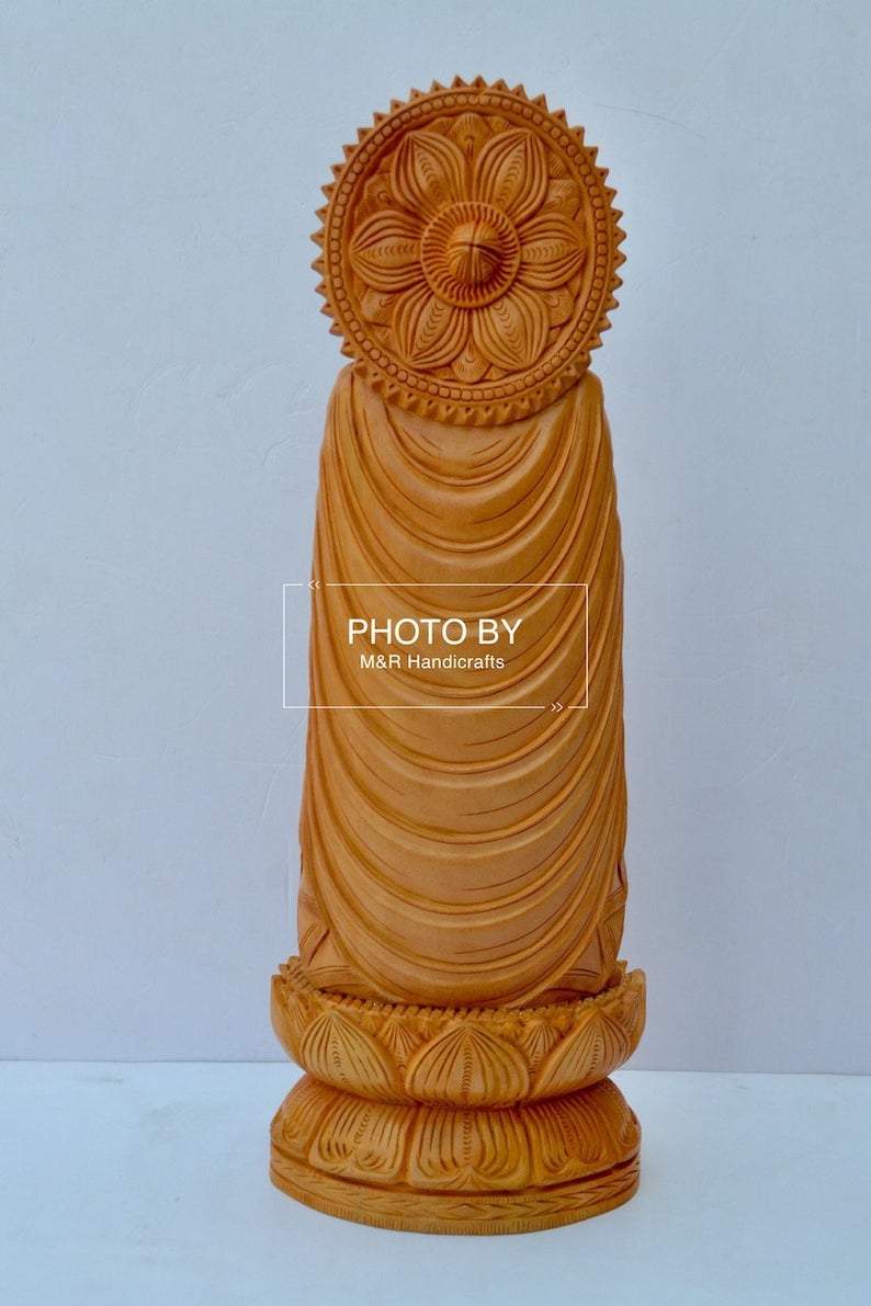 Wooden Standing Buddha Statue Big- 15 inches - Arts99 - Online Art Gallery