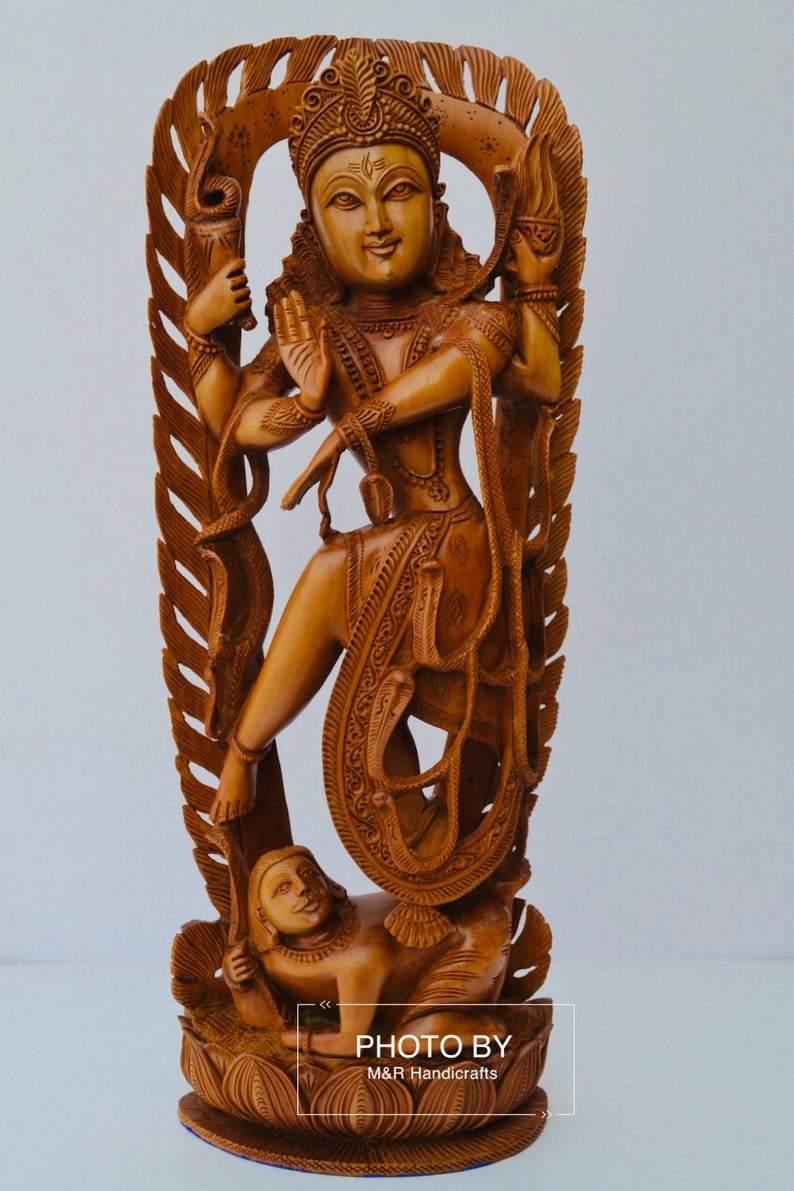 Sandalwood Beautifully Hand Carved Large Natraja Statue - Arts99 - Online Art Gallery