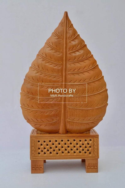 Sandalwood Fine Hand Carved Ganesh Statue on Leaf - Arts99 - Online Art Gallery