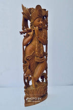 Vintage Sandalwood Carved Lord Krishna statue - Arts99 - Online Art Gallery