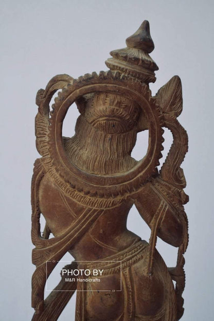 Vintage Sandalwood Carved Rare Lord Krishna Statue - Arts99 - Online Art Gallery