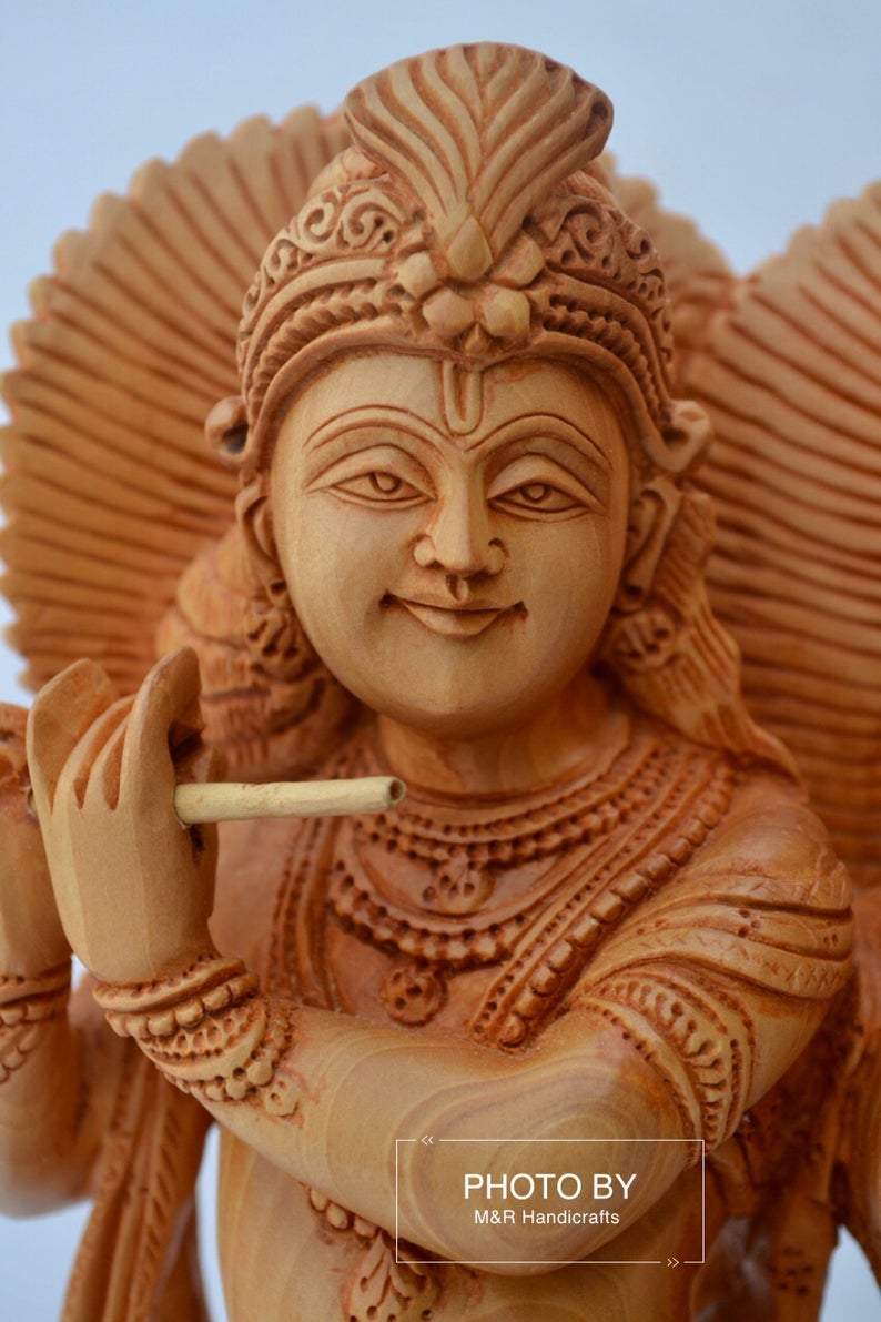 Wooden beautifully hand carved radha krishna statue - Arts99 - Online Art Gallery