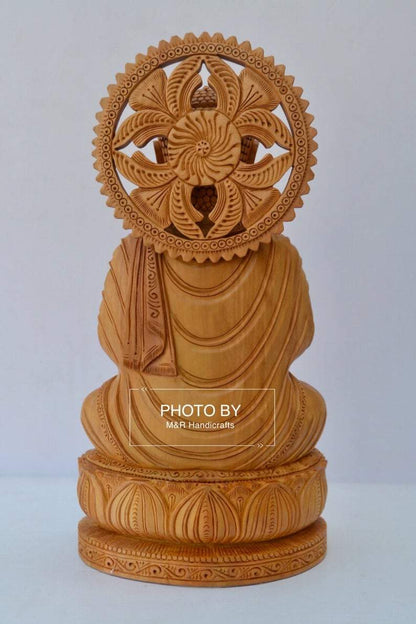 Wooden fine Hand Carved Buddha Sitting Statue - Arts99 - Online Art Gallery