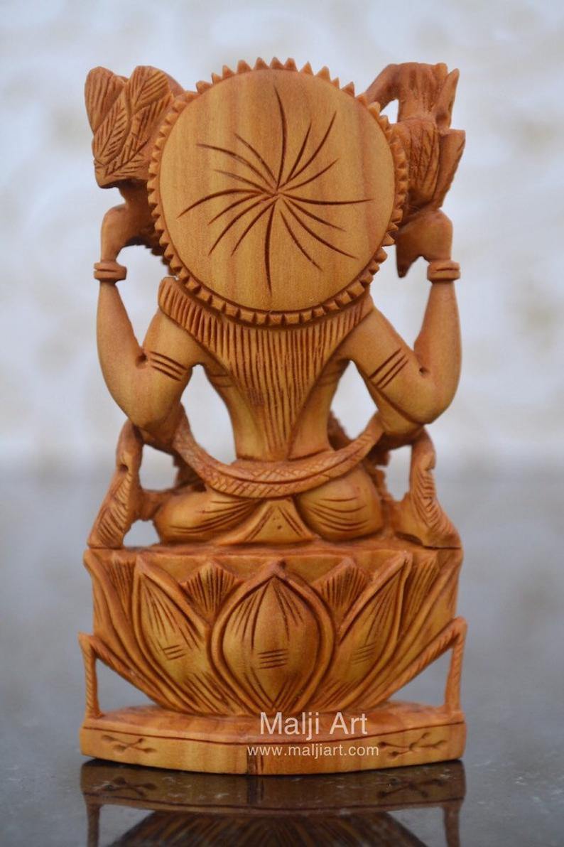 Sandalwood Beautifully Carved Goddess Saraswati Statue - Arts99 - Online Art Gallery