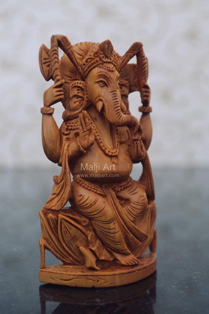Sandalwood beautiful Hand Carved Small Ganesha Idol - Arts99 - Online Art Gallery