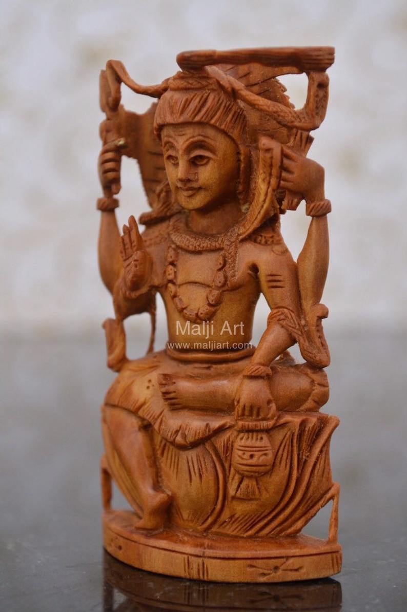 Sandalwood Carved Small Shiva Miniature Idol for gift - Arts99 - Online Art Gallery