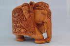 Big Wooden Very Fine Detailed Hand Carved Elephant Statue - Arts99 - Online Art Gallery
