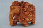 Big Wooden Very Fine Detailed Hand Carved Elephant Statue - Arts99 - Online Art Gallery