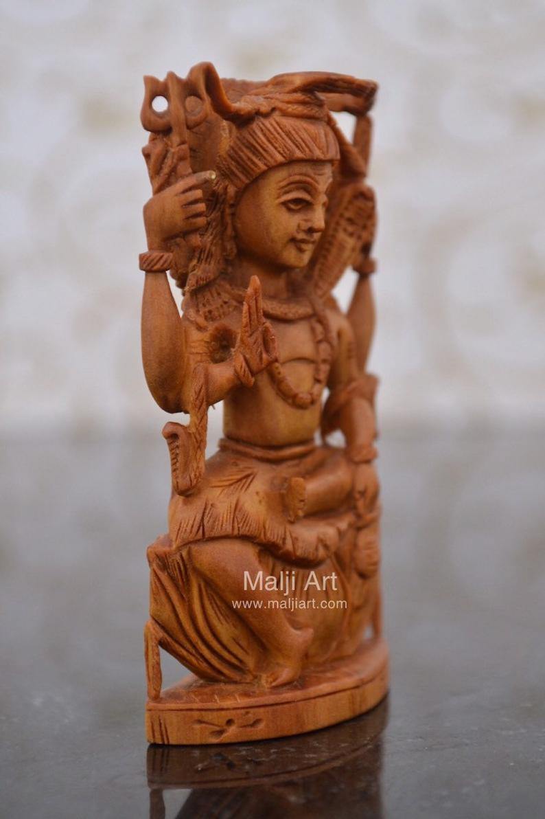Sandalwood Carved Small Shiva Miniature Idol for gift - Arts99 - Online Art Gallery
