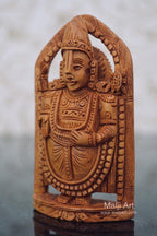 Sandalwood Beautifully Carved Small TIRUPATI BALAJI Statue - Arts99 - Online Art Gallery