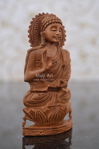 Sandalwood beautiful Hand Carved Buddha Statue - Arts99 - Online Art Gallery