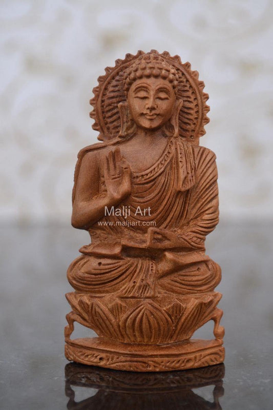 Sandalwood beautiful Hand Carved Buddha Statue - Arts99 - Online Art Gallery
