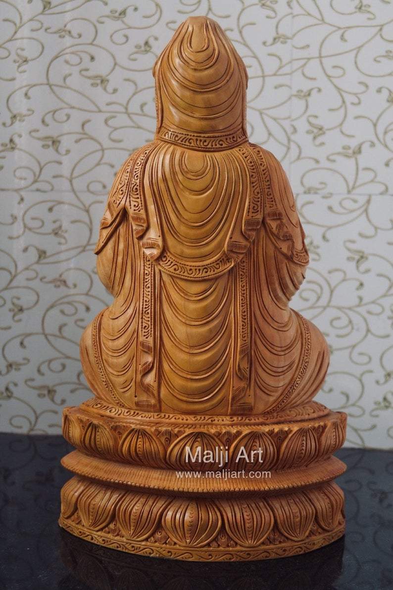 Wooden Fine Hand Carved Buddha Statue - Arts99 - Online Art Gallery