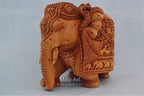 Big Wooden Very Fine Detailed Hand Carved Elephant Statue - Arts99 - Online Art Gallery