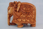 Big Wooden Very Fine Detailed Hand Carved Elephant Statue - Arts99 - Online Art Gallery