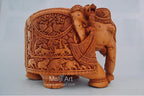 Big Wooden Very Fine Detailed Hand Carved Elephant Statue - Arts99 - Online Art Gallery